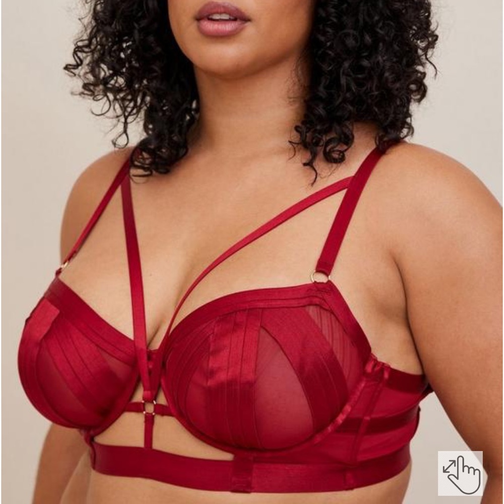 Torrid Red Cut Out Strappy Bralette